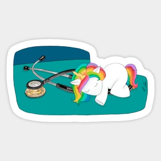 Yuni Sleeps on a Stethoscope Sticker